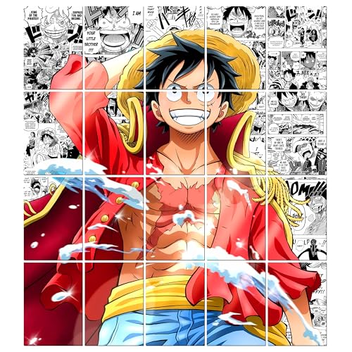 Image of MODERN GALLERY MART Pack of 20 One Piece Monkey D.Luffy Manga Poster | A4 Size Anime Wall Art (8.3 x 11.7 inch) | Manga Posters with Glue Dots | Anime Poster for Bedroom, Living Room, Office (2)