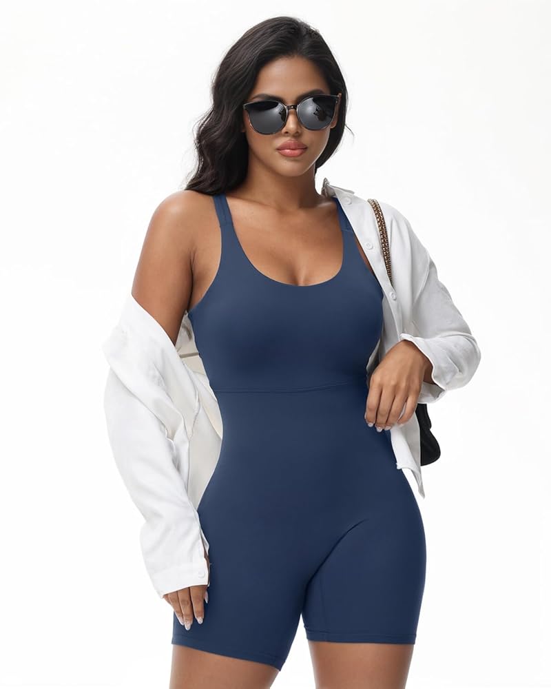 Amazon.com: Wenlia Women's Shorts Rompers V Back Scrunch