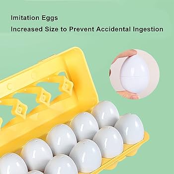 Amazon | 卵のおもちゃ,12ピース 数字認識ソーターパズル