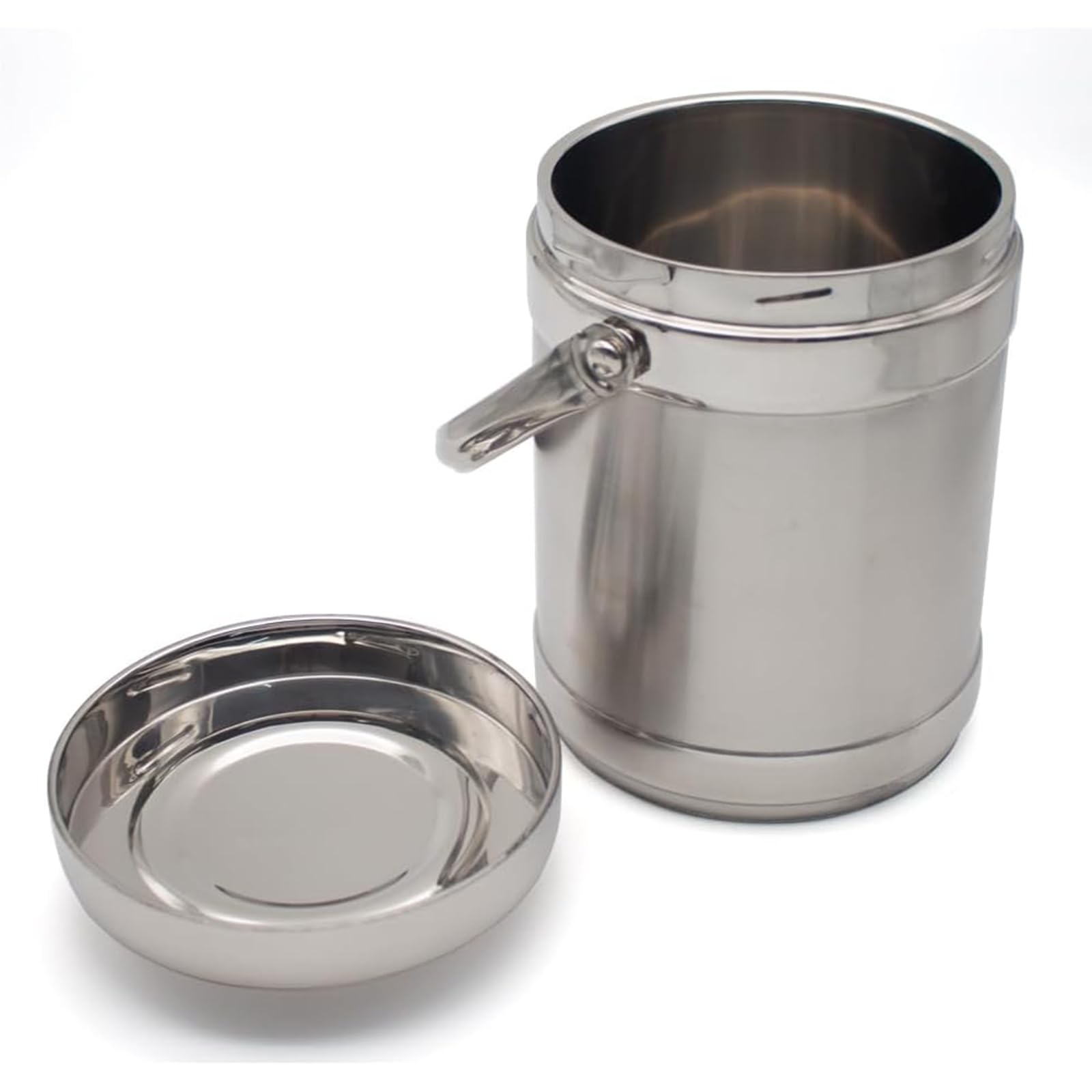 Dewar per Azoto Liquido 1,2-5 L Acciaio Inossidabile Serbatoio di Stoccaggio Criogenico Isolamento Ad Alto Vuoto Contenitore Criogenico, Serbatoio Termico Portatile Silver, 5L