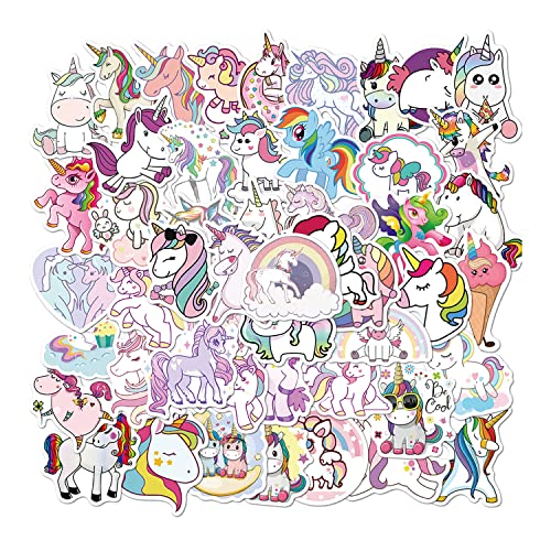 KHDULQ 50 Pcs, Autocollant Licorne, Autocollant Scrapbooking, Autocollant, Stickers Enfant Conviennent Aux Fêtes, Planches à Roulettes, Cadeaux Pour Enfants, Halloween, Noël Cover