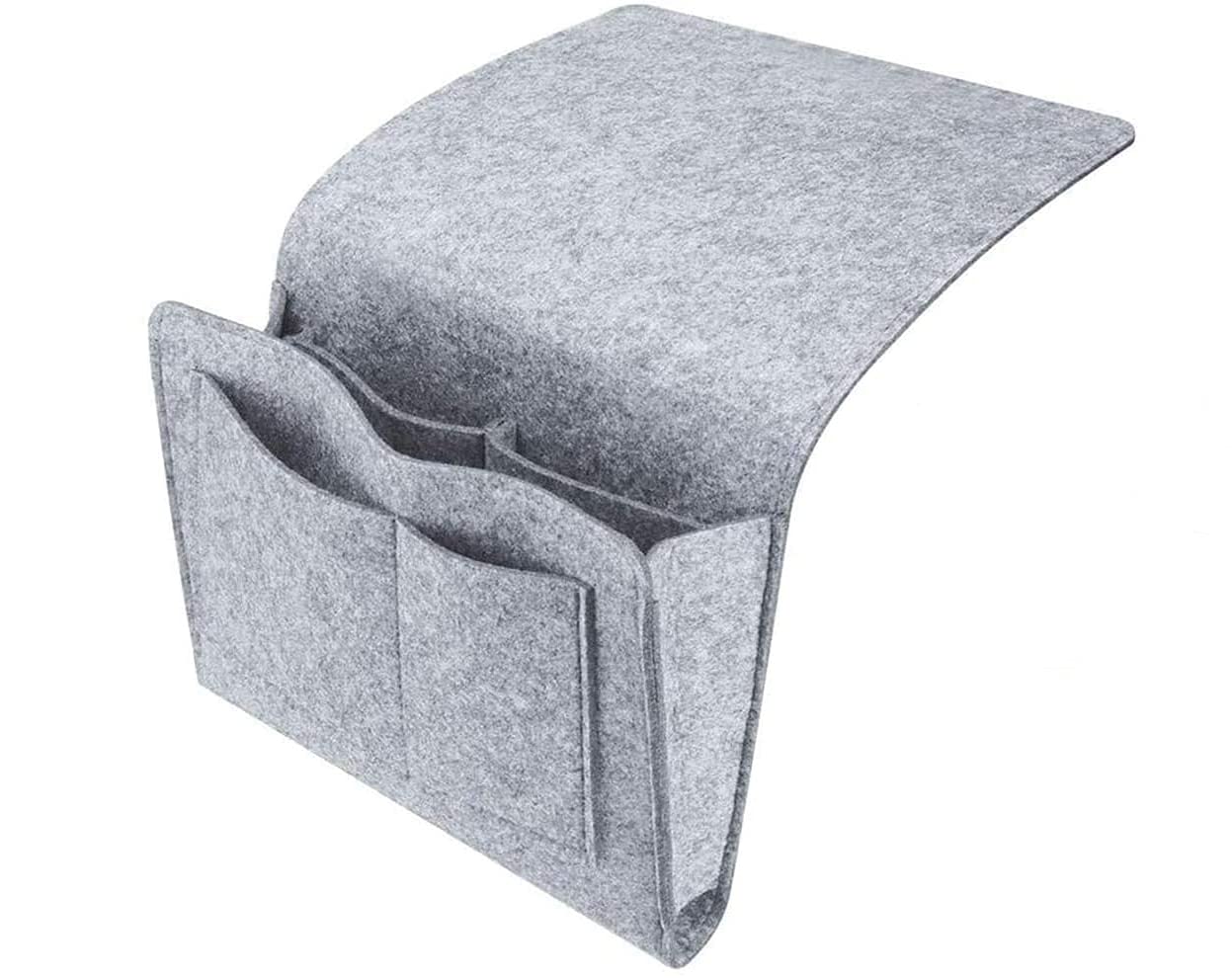 NC Bedside Storage Pocket, Felt Bedside Hanging Storage Organizer Bag Anti-Slip for Organizing Books Accessories and More Small Something, Suitable for All Types of Beds and Sofas (grey)