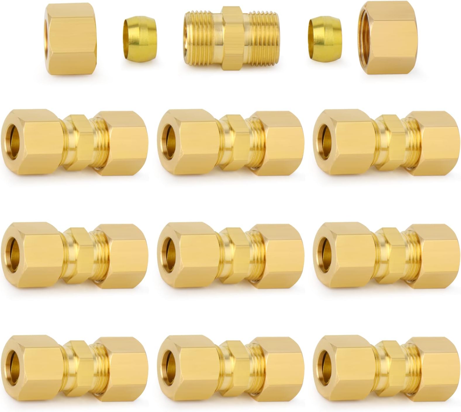 4LIFETIMELINES Brass Brake Line Compression Union Fittings
