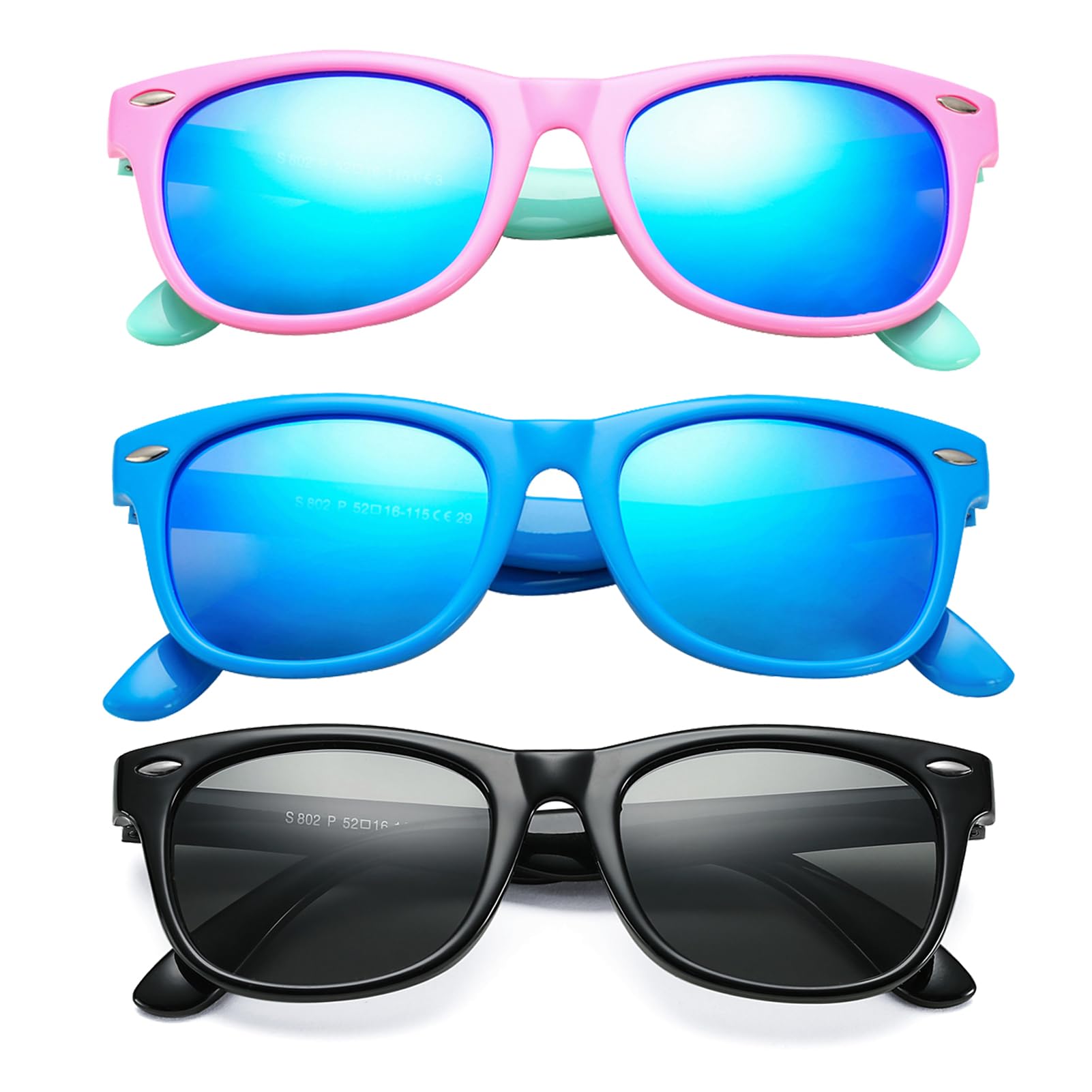 COASION Kids Polarized Sunglasses Age 3-9 Flexible Shades UV Protection