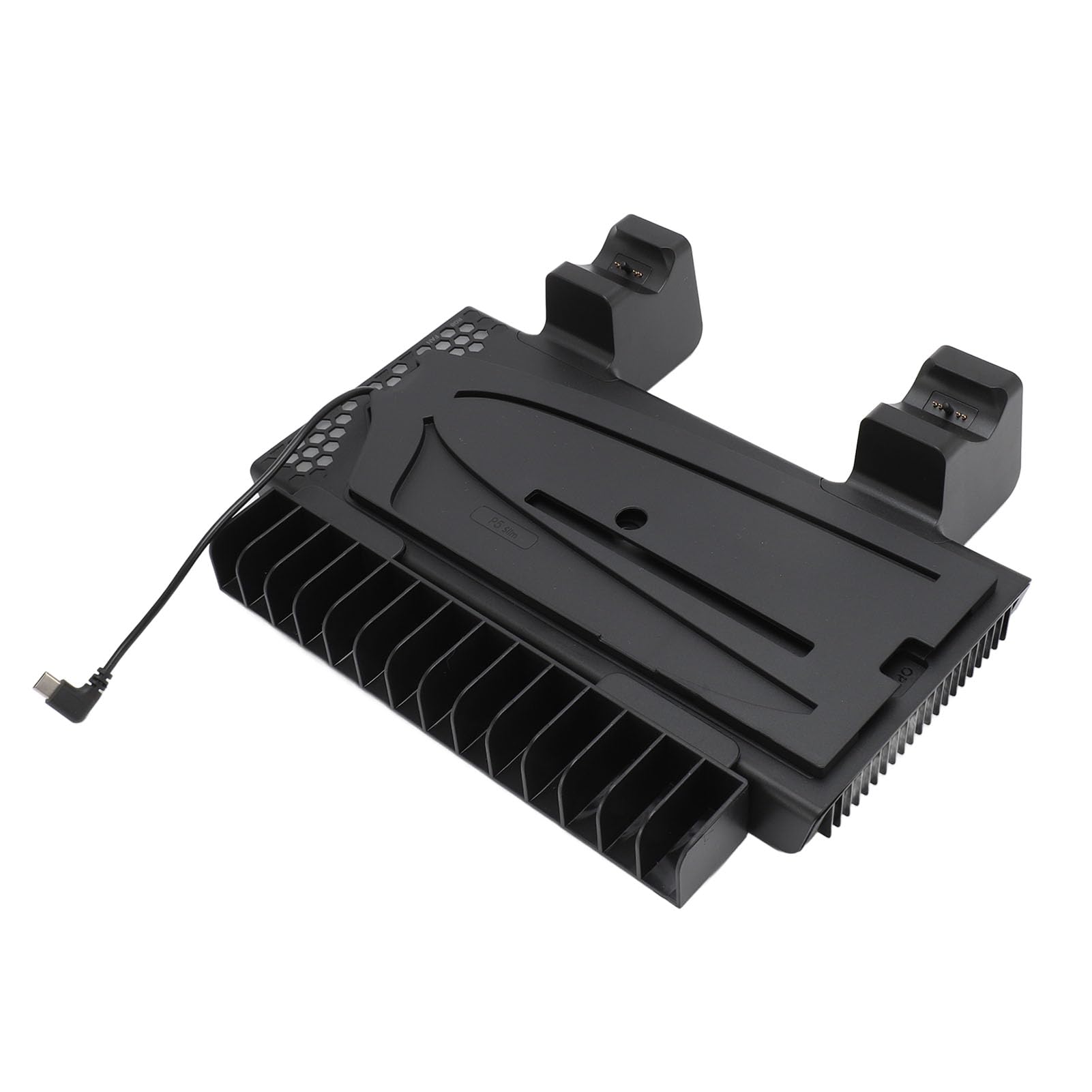 Stazione di raffreddamento RGB per Slim, multifunzione, supporto di ricarica regolabile con due ventole per gamer salvaspazio (nero)