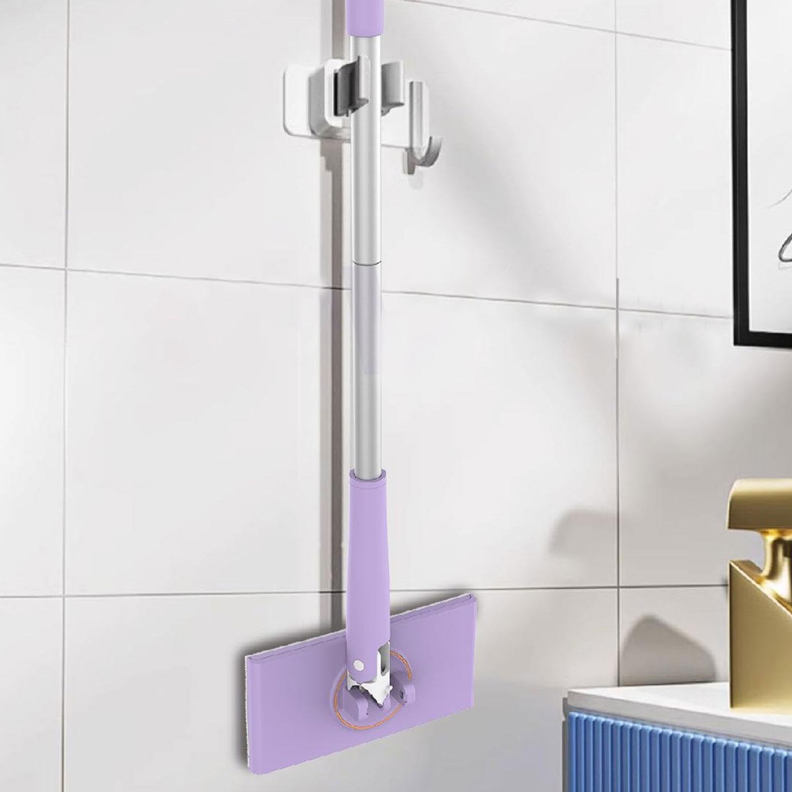 Mop Pulizia Pavimenti Compatto - Cambio Automatico Panno, Impugnatura Push-Pull, Design Salvaspazio - Foto 10