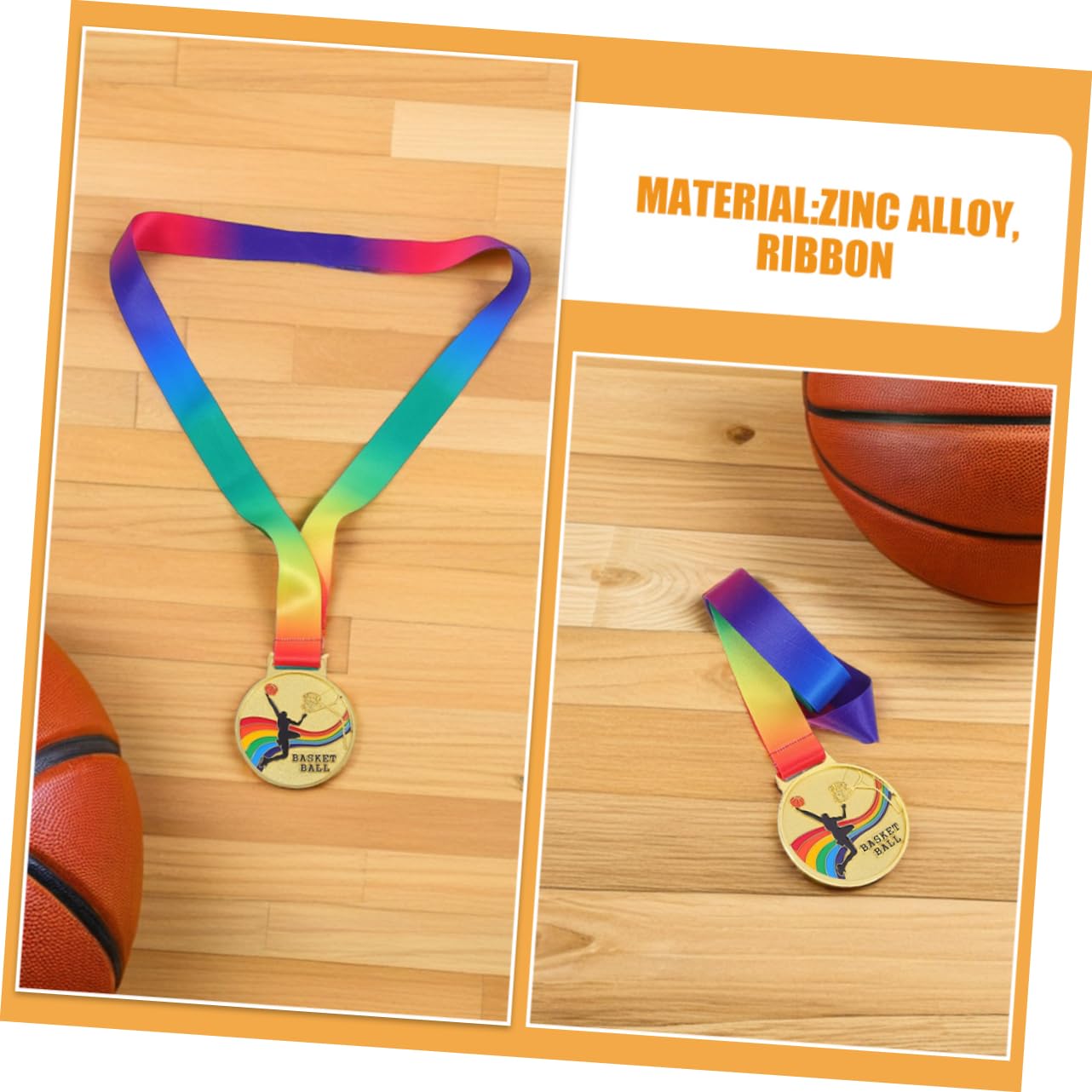 SUPVOX 4pezzi Medaglie da Basket in Metallo con al per Premi Sportivi Tornei Scolastici e Competizioni Squadre per Ragazzo e Appassionati