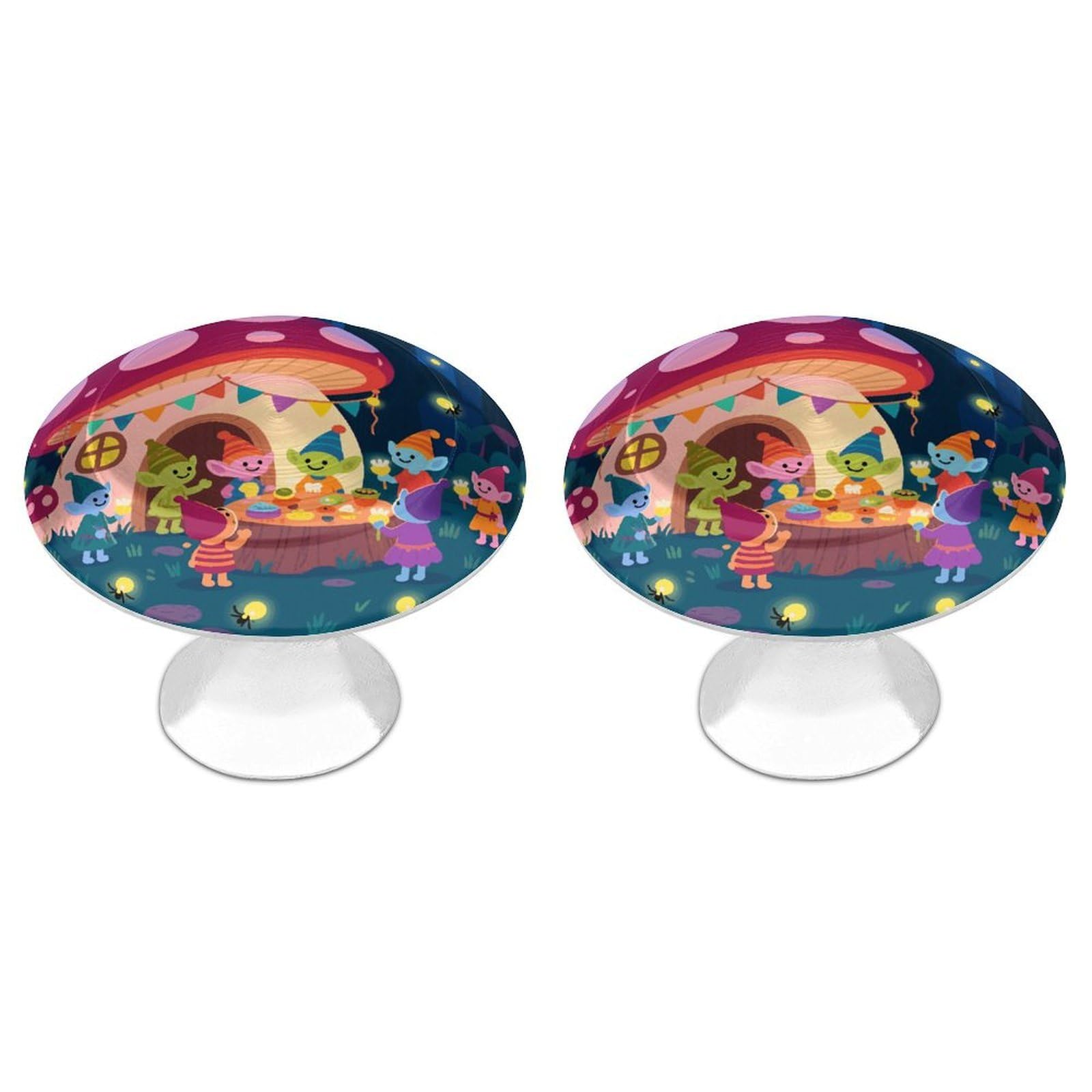 Lpsadgf Fairy Party In Forest Cabinet Knobs 2-Pack Stainless Steel Cabinet Pulls Vintage Drawer Pulls Handles For Kitchen Cabinets, Bathroom, Wardrobe Easy Install