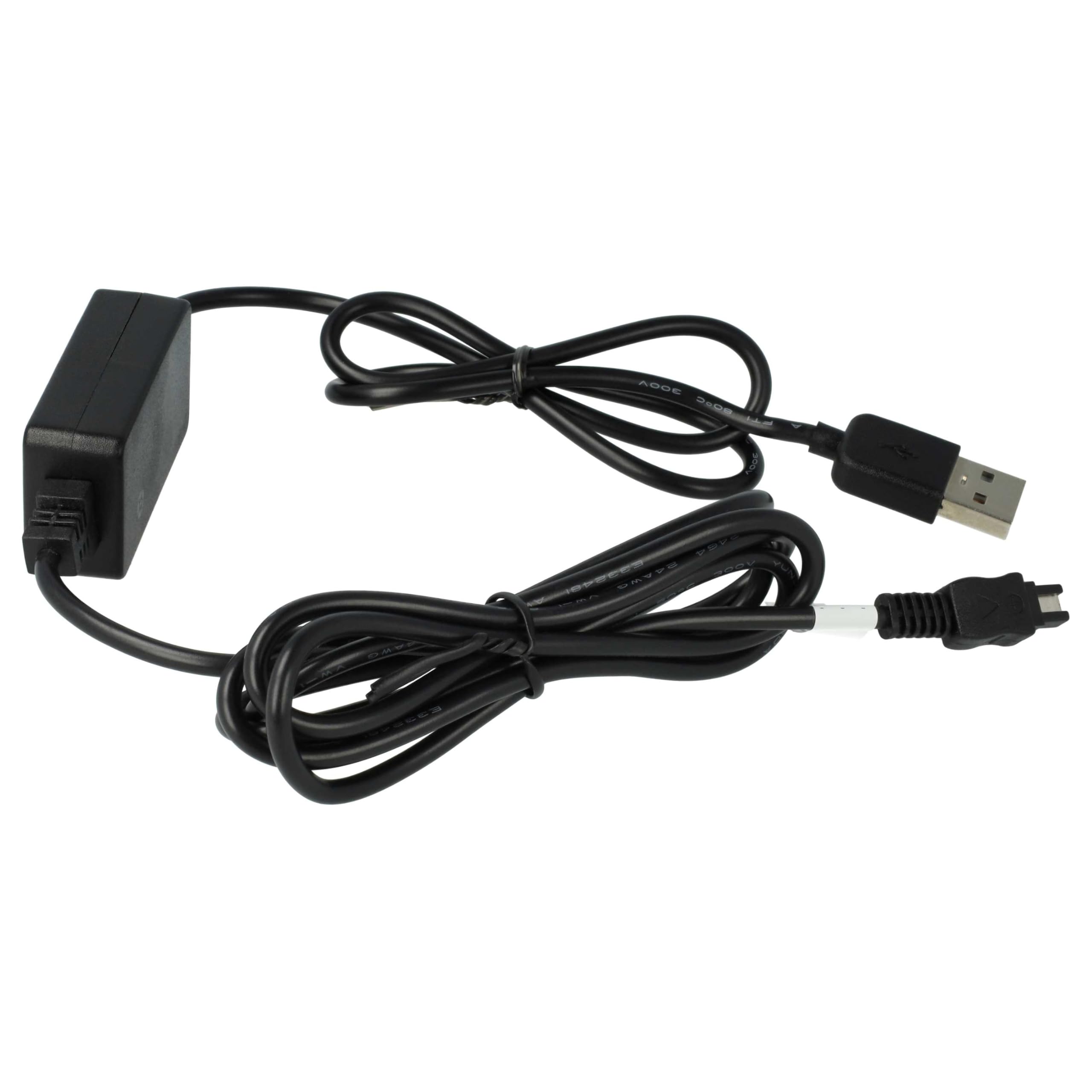 vhbw Kabel USB do ładowania kompatybilny z Sony HDR-XR350, XR550, XR550E, XR350E, XR350V, XR500V, XR520V Kamera, Kamera Kamera, Czarny