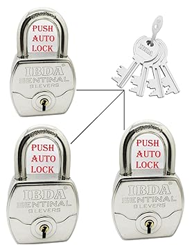 3 Locks with Same Key | Multiple Locks with Single Key | Common Key Lock | Steel Body | Lock for Home, Shutter, gate, Door, Channel, Shop, Outdoor, Indoor | Same Key Lock Set of 3 with 4 Keys