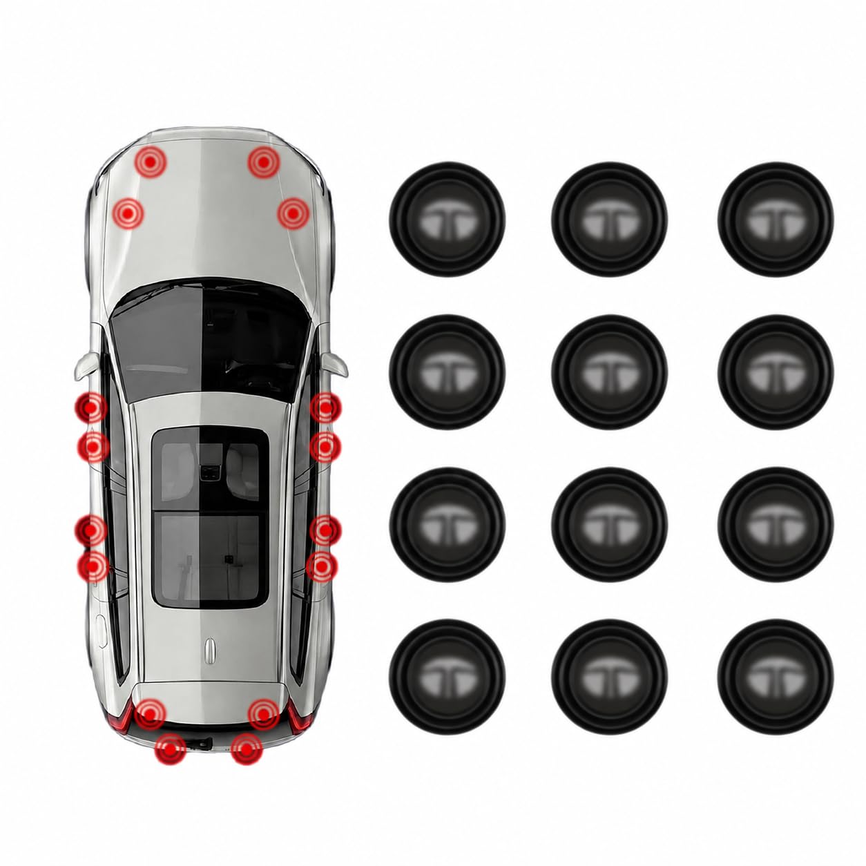 DAZZLIQ 12 pcs Rubber Car Door Shock Absorber Protection Stickers Car Door Noise Reducer Shock Protector for Nexon, Punch, Harrier, Indigo, Safari, Altroz, Tigor Car Accessories-image-3