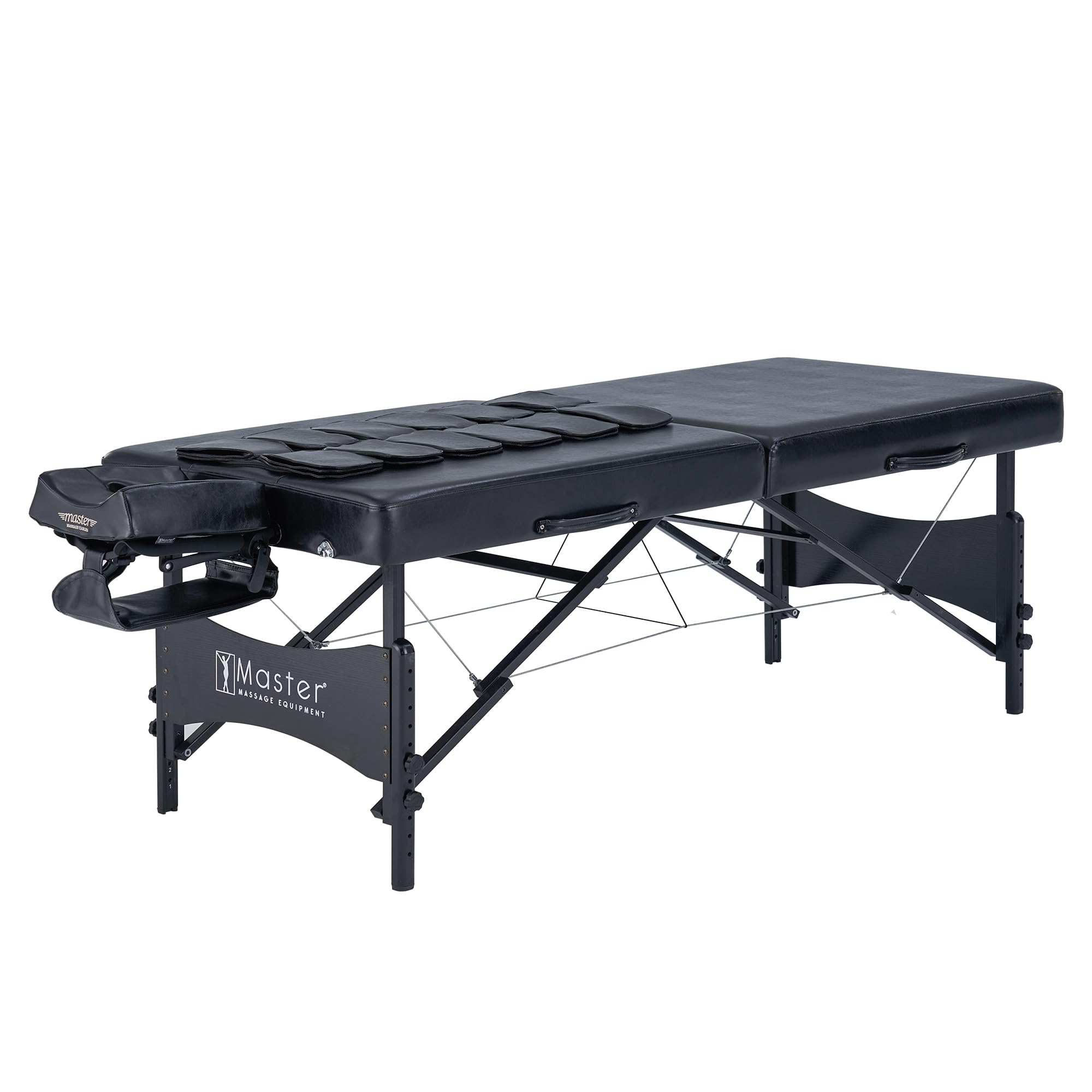 Master Massage 30” Monaco Airwave Full Body Stretching Portable Massage Table with Airbags 3D Lumbar Traction for Professional & Home Use Chiropractic Table (Black)