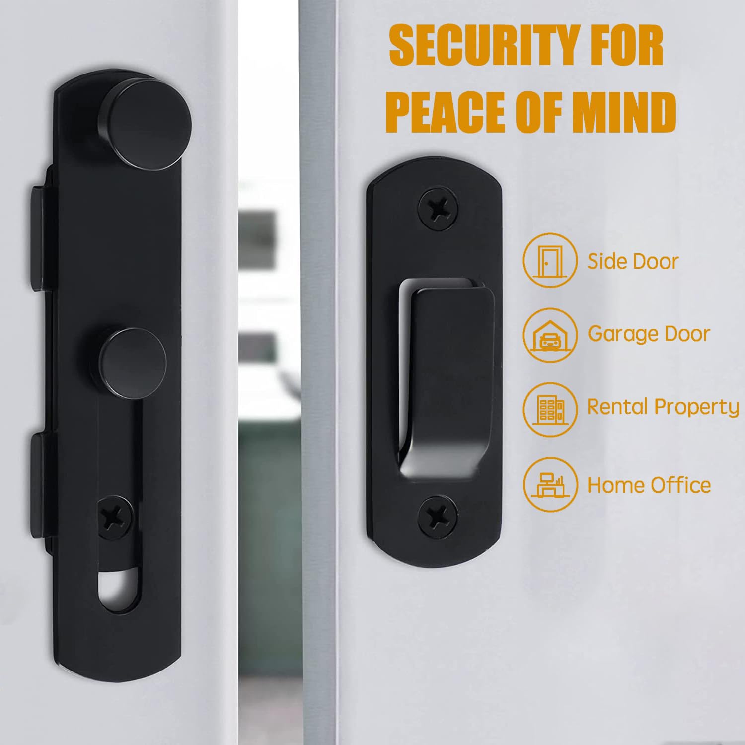 ZiYuya Flip Sliding Barn Door Lock, Stainless Steel Door Bolt Latch Buckle - Image 3