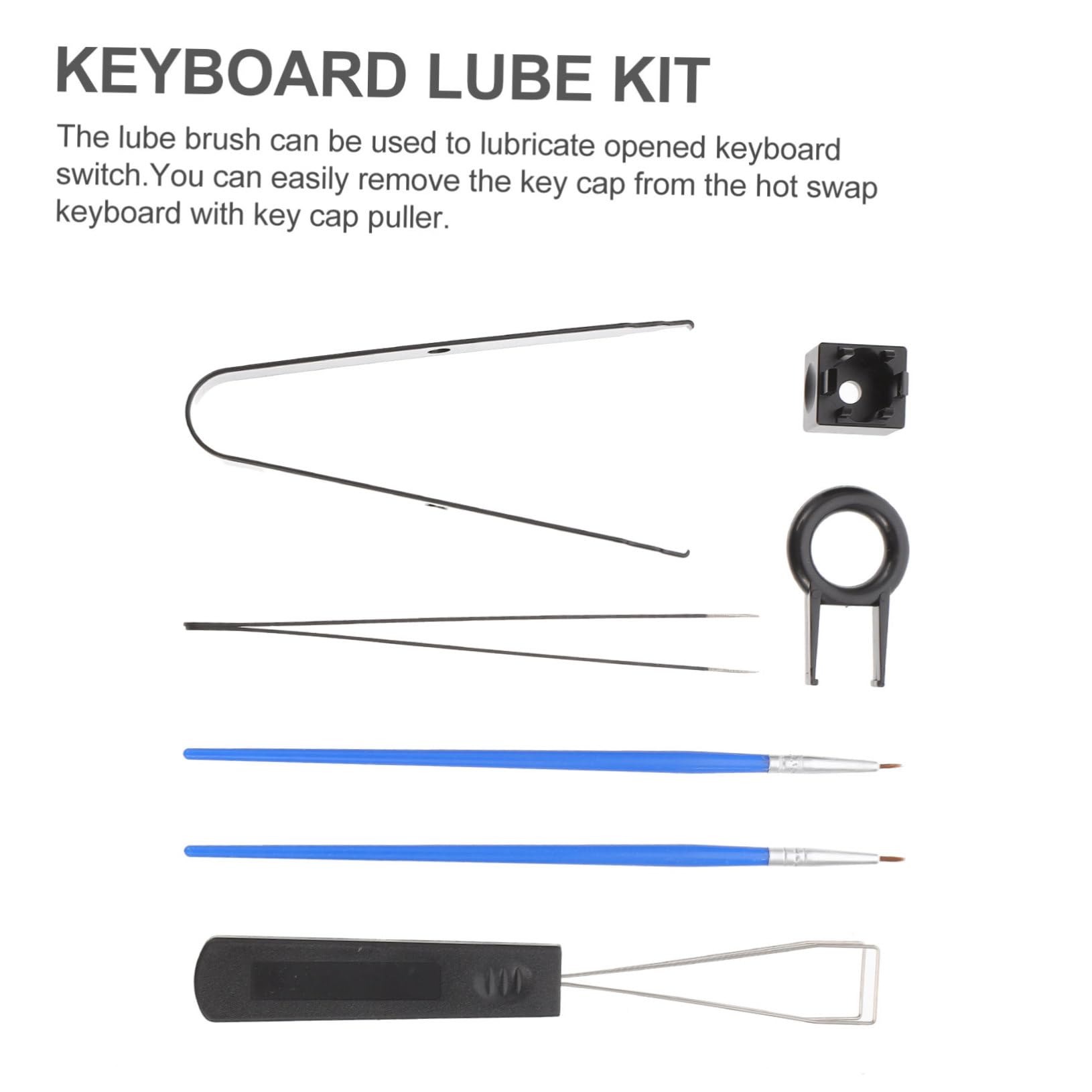 Hemobllo 3sets Kit Di Strumenti Per Pulizia Tastiera Meccanica Estrattore Keycap Pinzette e Spazzola Accessori Professionali Per Manutenzione Tastiere