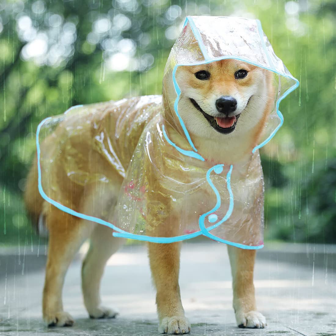 Imperméable pour Chien - Manteau Anti-Pluie Poncho pour Chiens avec Capuche en Nylon Transparent, Réglable et facile à porter, Imperméable et résistant au vent pour Chiens de Petite et Moyenne (XL)