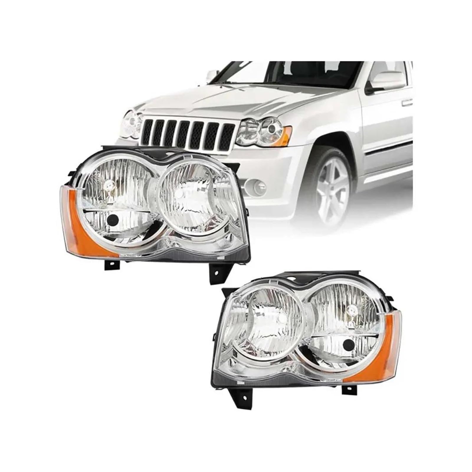 Faro Delantero Coche para Jeep para Grand para Cherokee 2008 2009 2010 Sin Lámpara Faro Delantero De Coche Faros Delanteros
