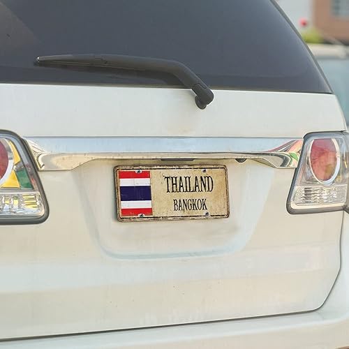 Miniatura 5 de Placa frontal de Tailandia, bandera nacional de Tailandia, placa de matrícula de la ciudad de Bangkok, regalo de recuerdo del país, placa decorativa
