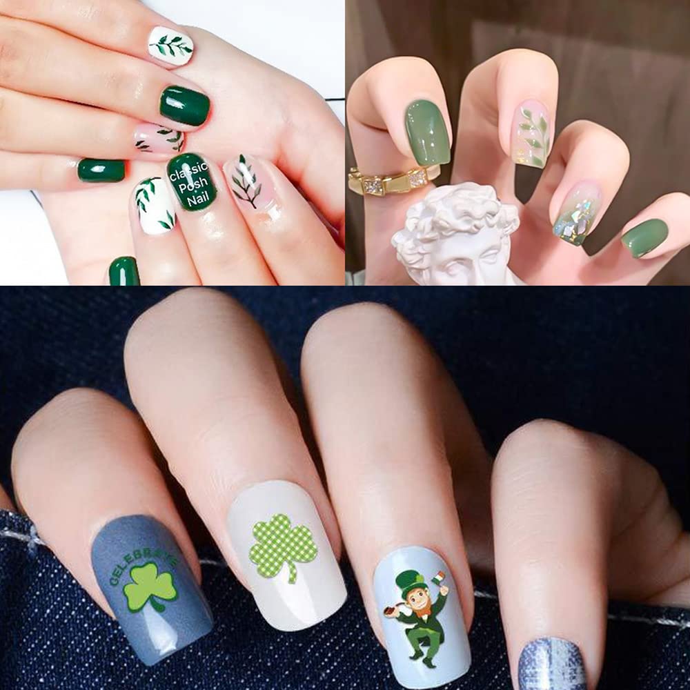 Amazon.com: BYNYTO St Patrick's Day Nail Art Stickers,Green Shamrock Nail  Decals Irish Nail Supplies Lucky Leaf Clover Flower Letter Love Leprechauns  Pattern DIY Design Manicure Nail Decoration for Women Girls : Beauty