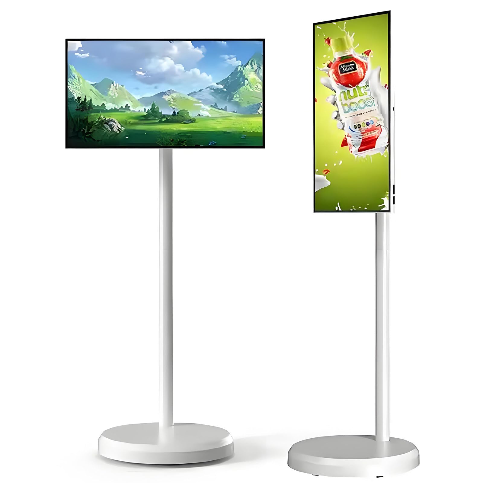 Smart TV portátil de 24 pulgadas, 1920 x 1080 píxeles, pantalla táctil portátil, batería integrada, ajustable en todos los ángulos, televisor pequeño para dormitorio, baño, cocina, camping 4+64G