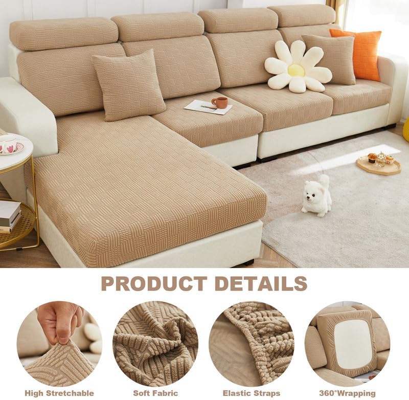 Miniatura 2 de TOPCHANCES Funda de cojín para sofá, resistente al desgaste, universal, de elastano, todo incluido, funda de sofá, funda seccional, fundas elásticas