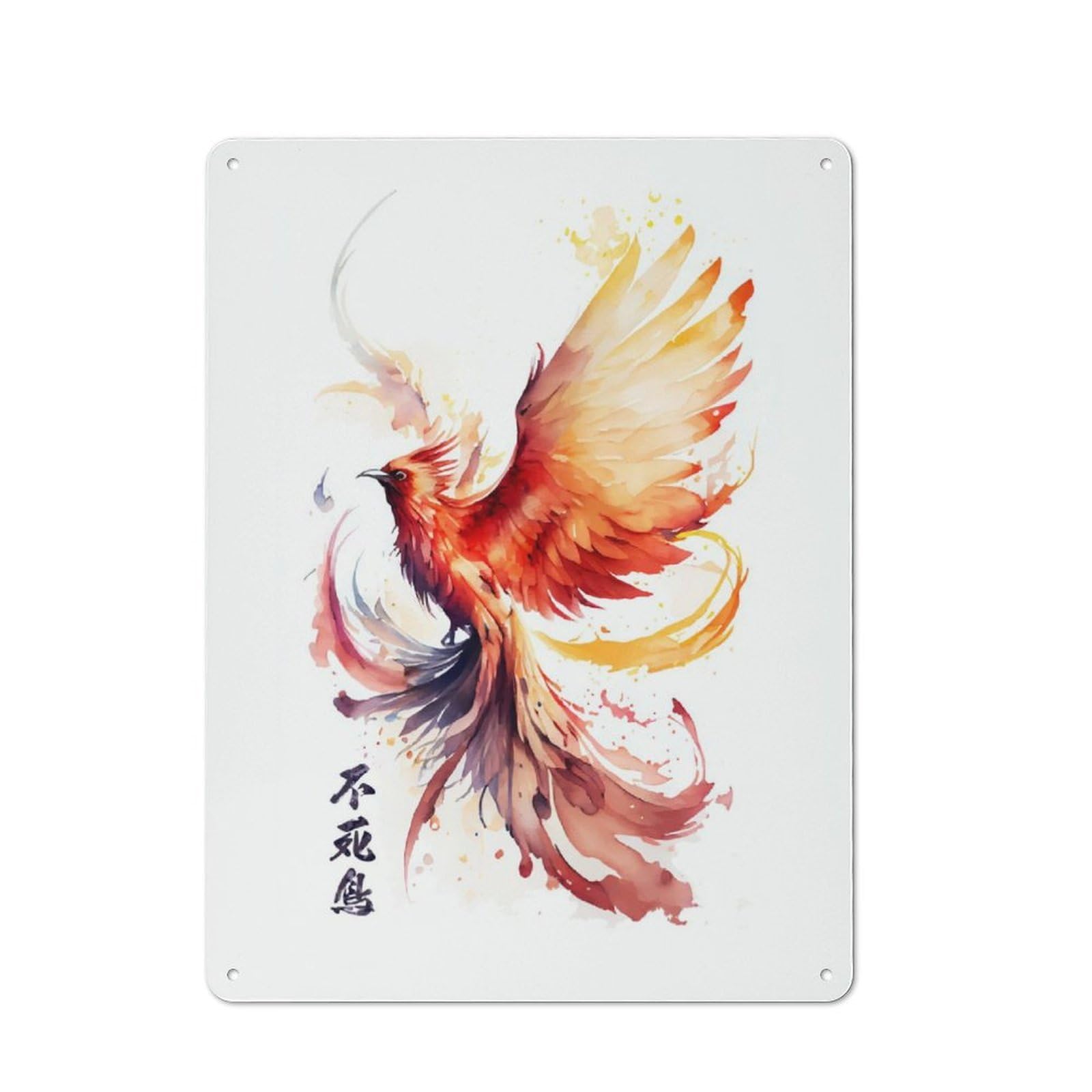 Junmoney Phoenix Rustic Tin Sign 40X30cm For Café Or Restaurant, A Decorative Christmas Gift For Hospitality Interior Collectors
