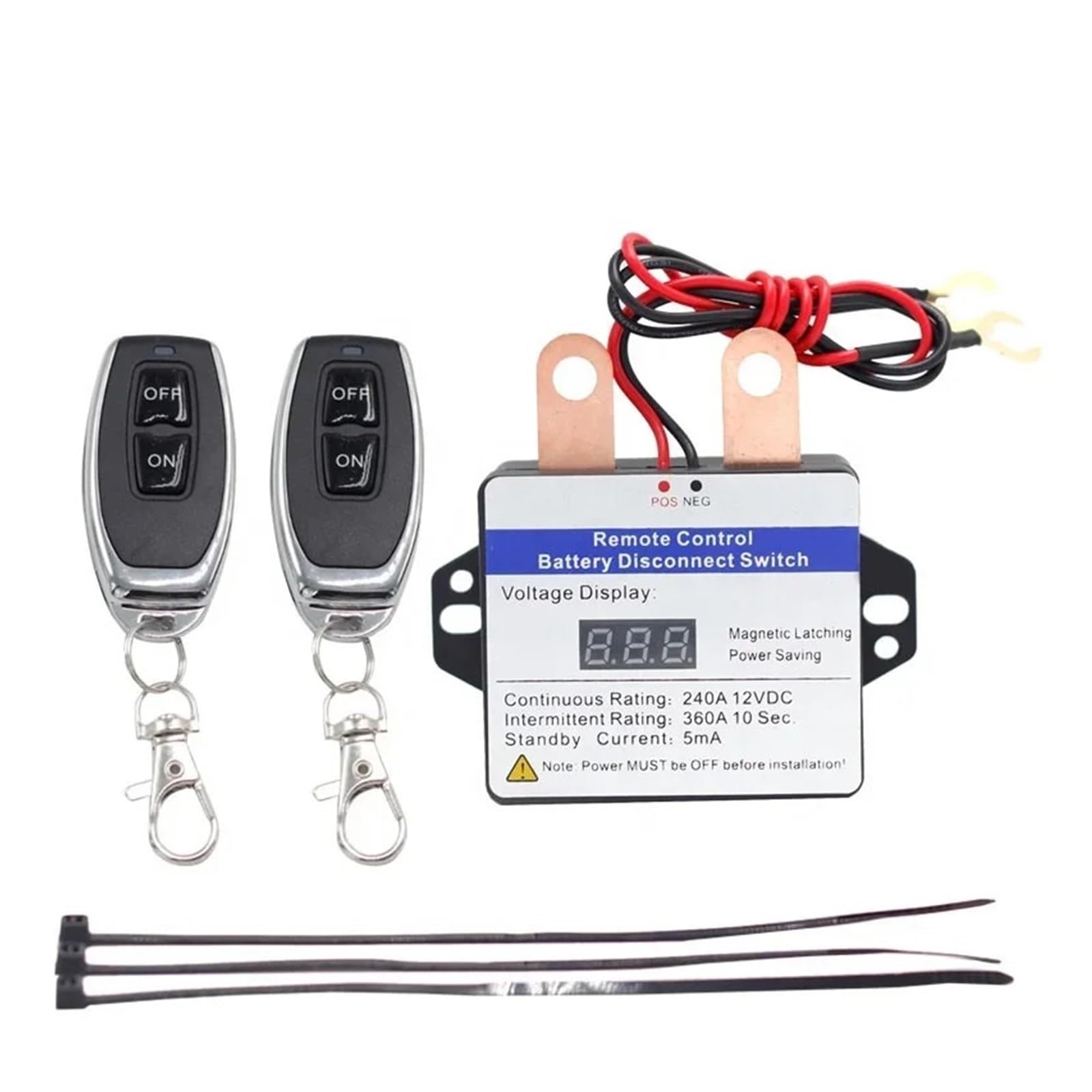 Interruptor de corte de la batería Interruptor de corte de energía automático de 12 V y 240 A, control remoto, interruptor de apagado, interruptor de desconexión de batería for automóvil, camión, barc