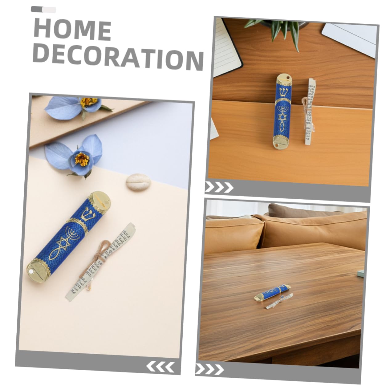 POPETPOP 2 Zestawy Metalowych Mezuzach z Zwojem Żydowski Metalowy Plakietka Drzwi Błogosławieństwo Mezuzah Do Drzwi Zewnętrznych Dekoracja Domu Prezent Parapetówkę Tradycyjna Judaika