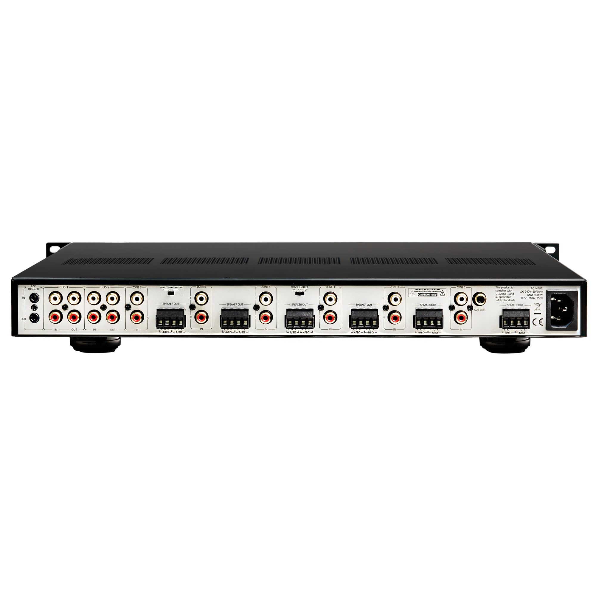OSD Nero MX1250 DSP Matrix Amplificatore a 12 canali, sistema audio multi-room a 6 zone per tutta la casa, ingressi dual bus, equalizzatore per zona, potenza di classe D, amplificatore di