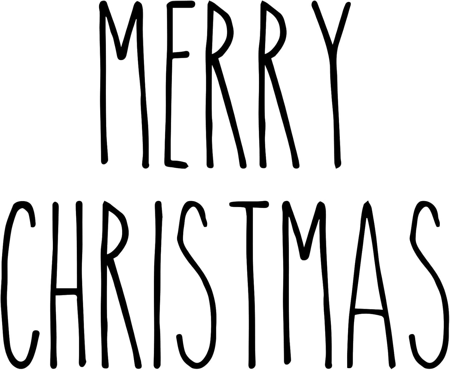 Merry Christmas Vinyl Sticker Farmhouse Style Skinny Font