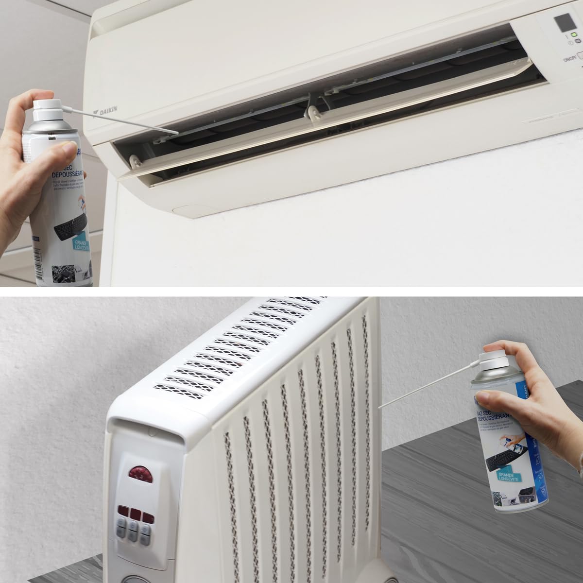 Waytex A73657C5 Gaz dépoussiérant puissant pour ordinateur, clavier, matériel informatique, avec Prolongateur Lot de 5 bombes de 400 ml