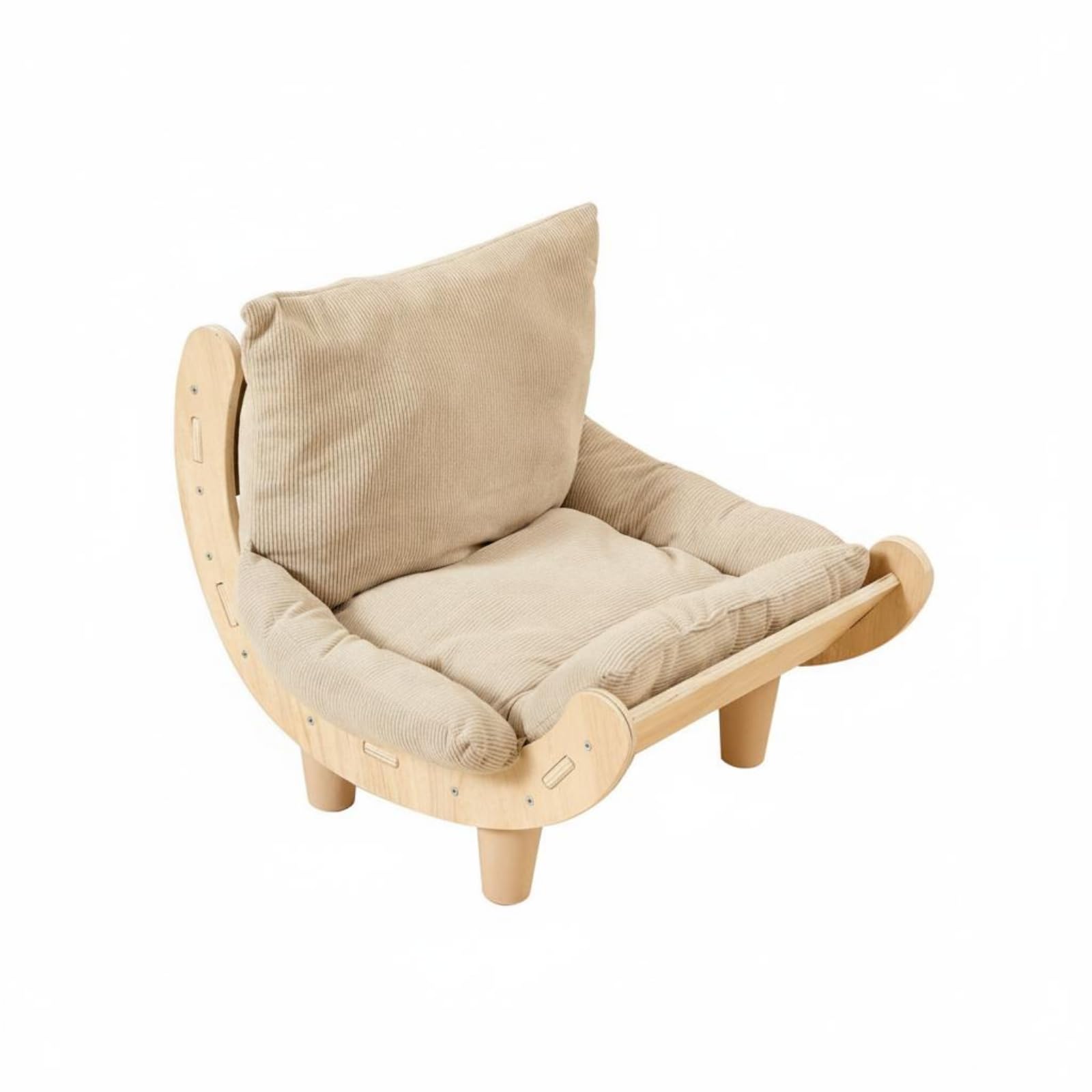 Lit Griffoir Chat Double Face Canapé Griffoir Chat Coussin Doux Accessoire Animal pour Intérieur, Beige