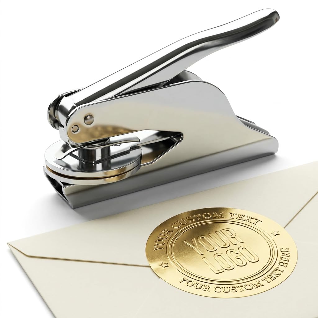 5Ddiamond 2 Custom Logo Embosser For Business Stationery - Create Your Own Text Logo Embosser