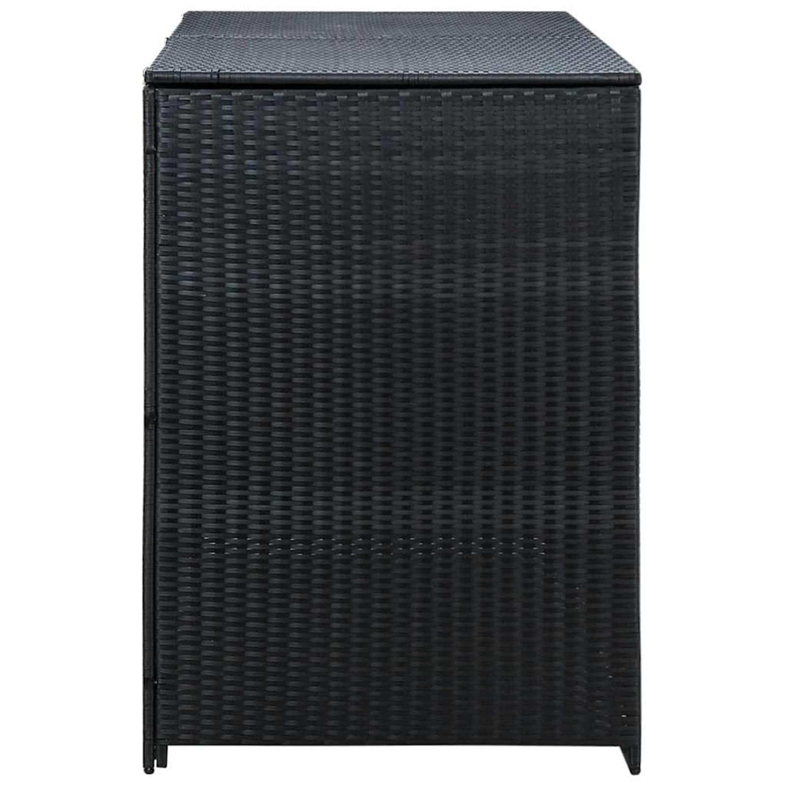 2-Tonnen-Mülltonnenbox aus PE-Rattan, schwarz, 148 x 80 x 111 cm, ideal für Gartenlagerung