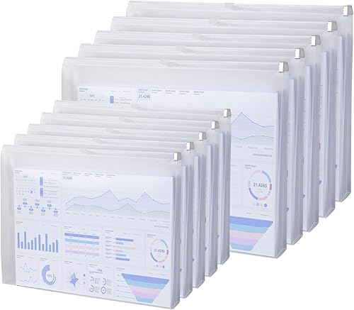 Jasilon Súper seguro y grande 5 piezas A4+ 5 piezas A5 tamaño papel tamaño archivador sobres titular archivo documento de archivo de polietileno con