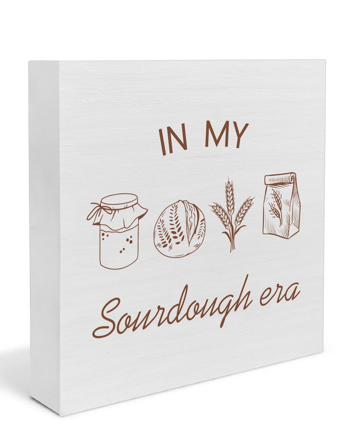 Funny Sourdough Gifts for Baking Lovers, In My Sourdough Era Kitchen Wooden Box Sign Decor, Baking Gifts for Bakers Women Men