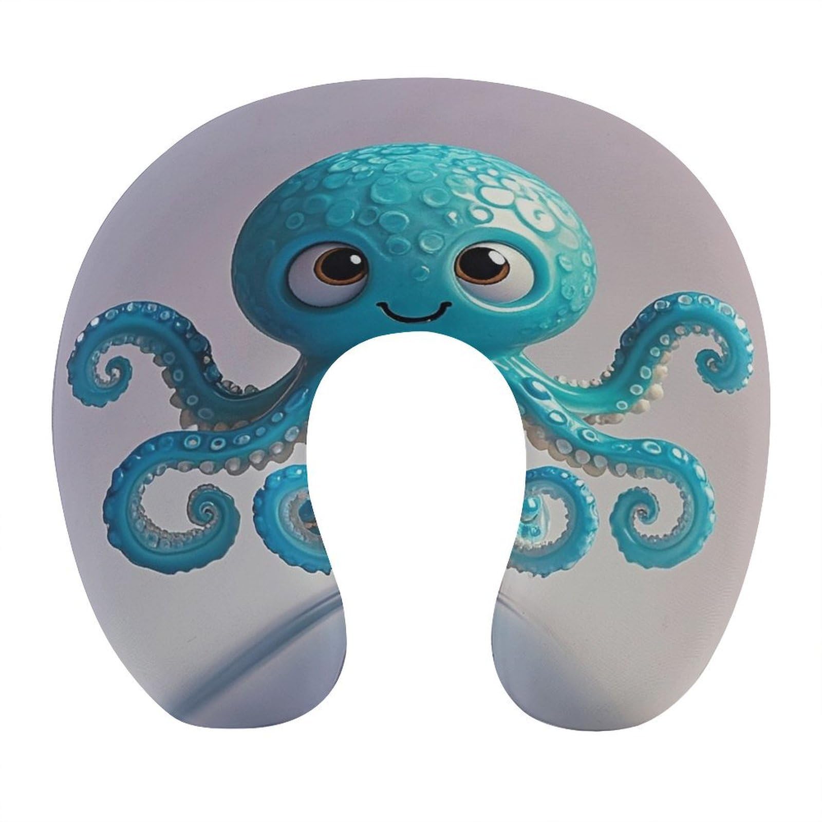 FekiLoot Blue Octopus Tentacles Illustration Travel Pillow Comfortable U Shape Memory Foam Pillows Neck and Head Support Portable Travel Neck Pillow Suitable for Planes Trains Self-Driving Cars