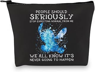 Funny Cartoon Movie Inspired Gift Hawaiian Trip Inspired Gift Cartoon Character Fans Makeup Bag for Cartoon Lovers (Seriously Sti. CA)