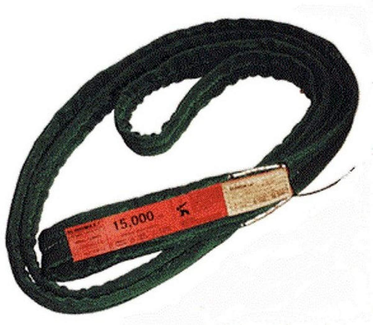 Slingmax TPXC 6000 Twin Path Extra Covermax Nylon Round Sling, Endless, Green, 10' Length, 5" Width, 60000 lbs Vertical Load Capacity