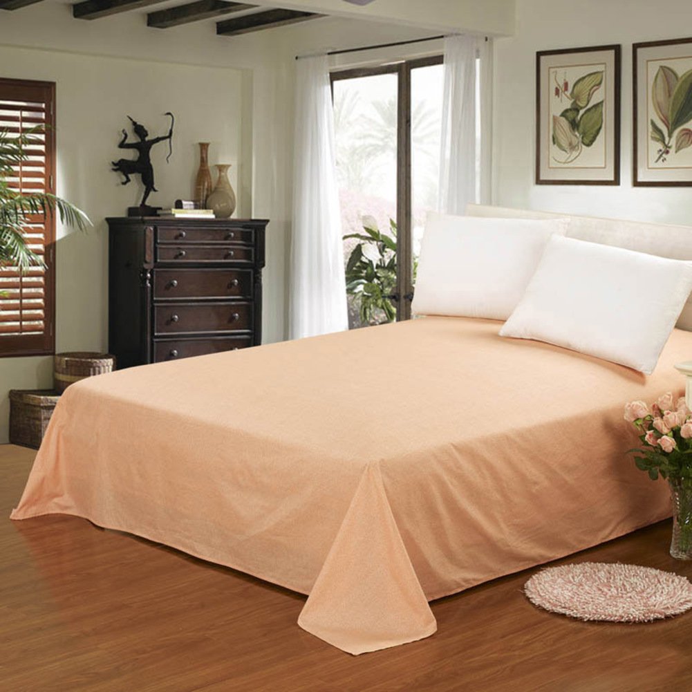 Drap de lit en coton sergé 230x250cm pour lit simple ou double