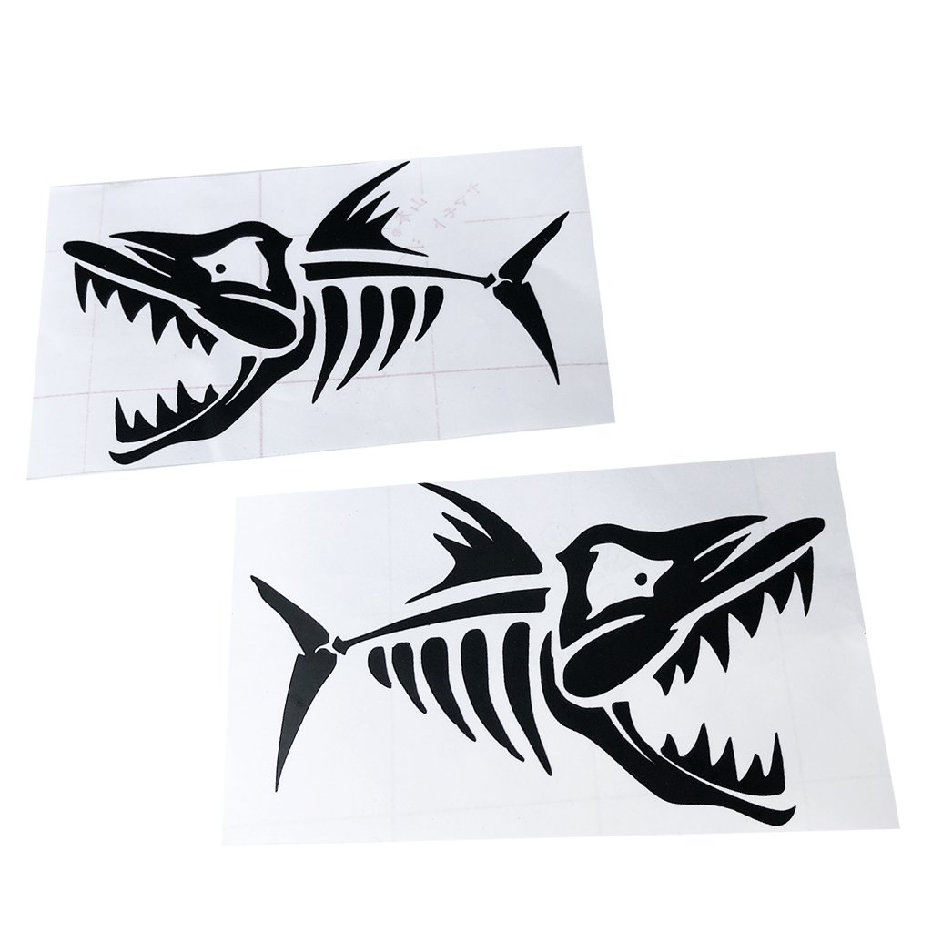 Whitleys 2X Waterproof Fish Kayak Sticker Decal Canoe Laptop Dinghy Car