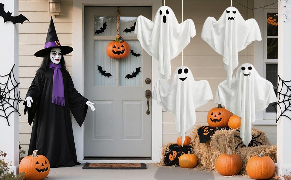 Spook-tacular Decor: Review of 4 Pack Halloween Hanging Ghosts for Your Yard!