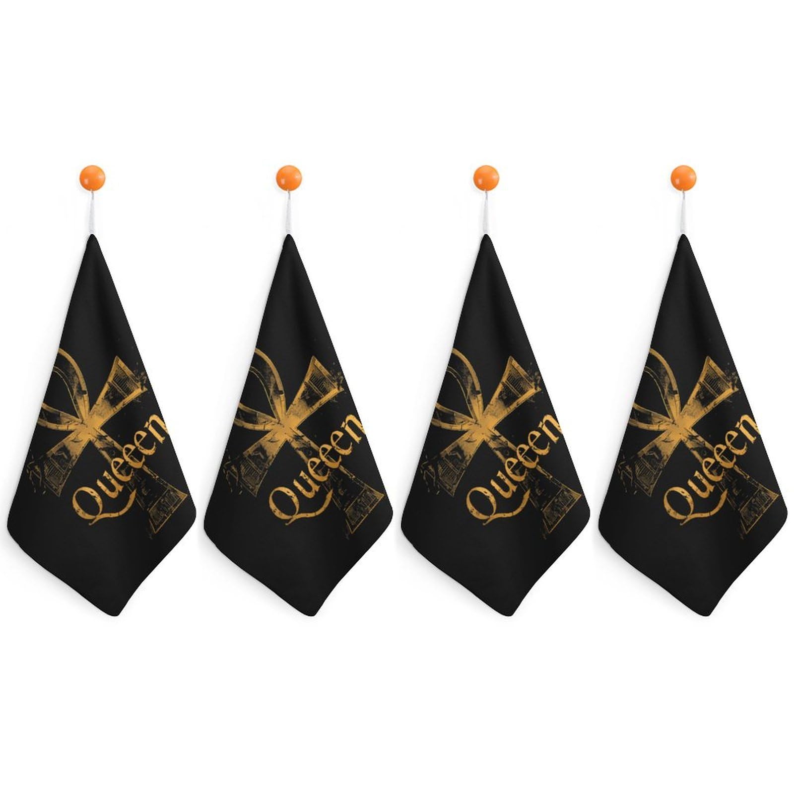 TXFBTRFSA Gold Queen Egyptian Ankh Symbol Hand Towels with Hanging Loop Kitchen Towel Handkerchiefs Cleaning Cloths