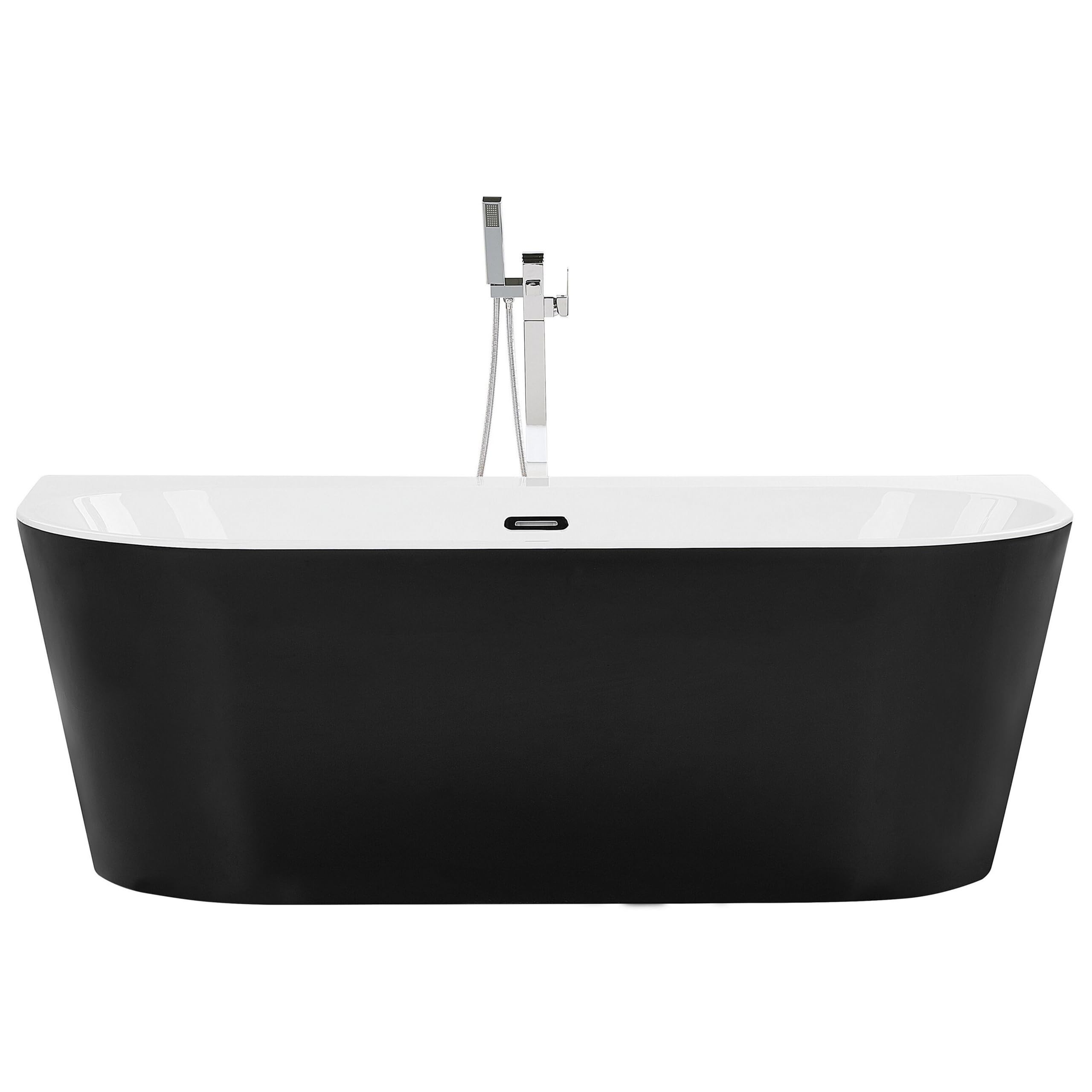 Bañera acrílico sanitario negro ovalado individual 170 x 80 cm diseño moderno Harvey