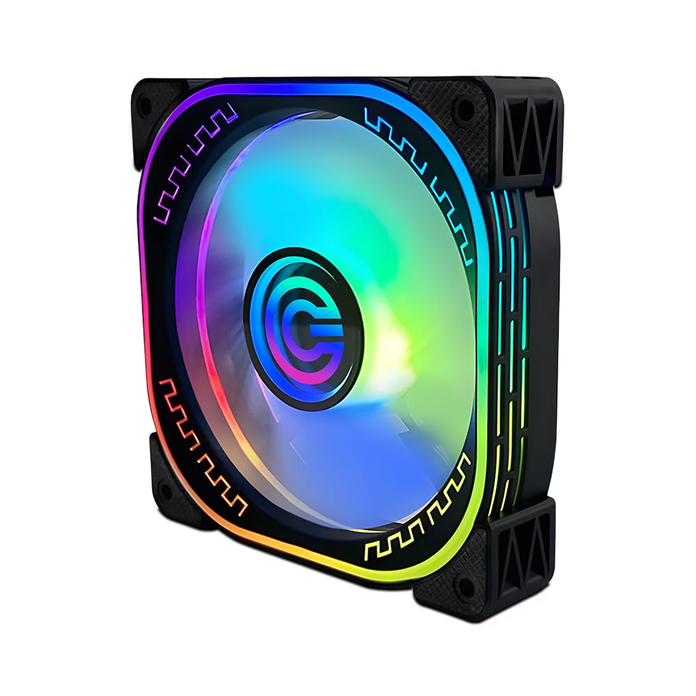CIRCLE CG Infinity X1 ARGB Case Fan - 120mm High Performance | Computer Case Fan | ARGB Lighting Controlled Via Motherboard | Infinity Mirror Design| ...