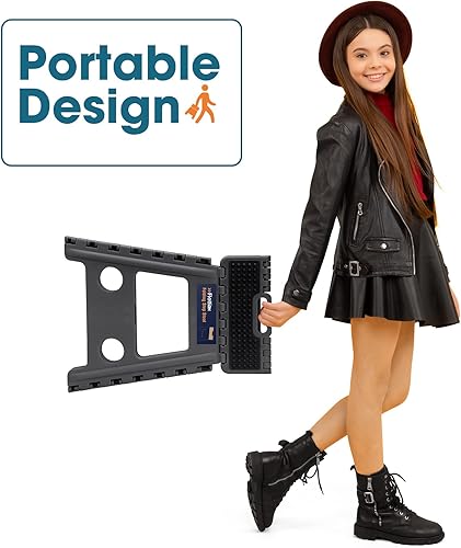 Miniatura 111 de Flottian Taburete plegable de 18 pulgadas para adultos y niños con capacidad para hasta 300 libras, taburetes plegables antideslizantes con asa,