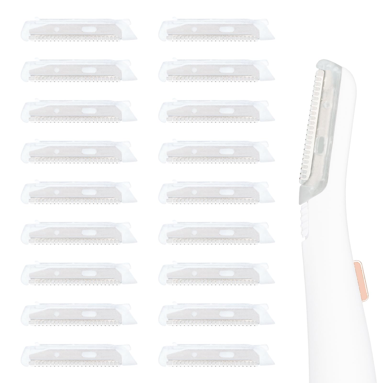 18 Pack Replacement Heads Compatible with Finishing Touch Flawless Dermaplane Glo Lighted Facial Exfoliator Protection Net Stainless Steel Heads