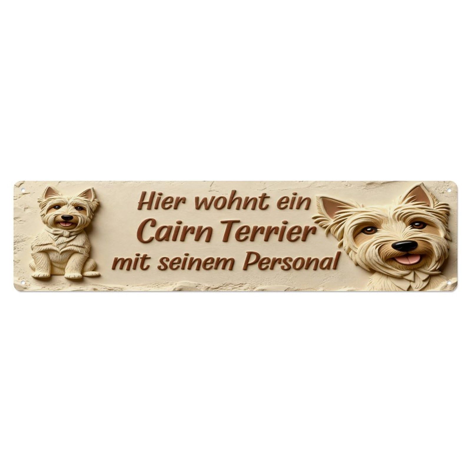 Cairn Terrier Dog Portrait Text Metal Tin Sign Plaque