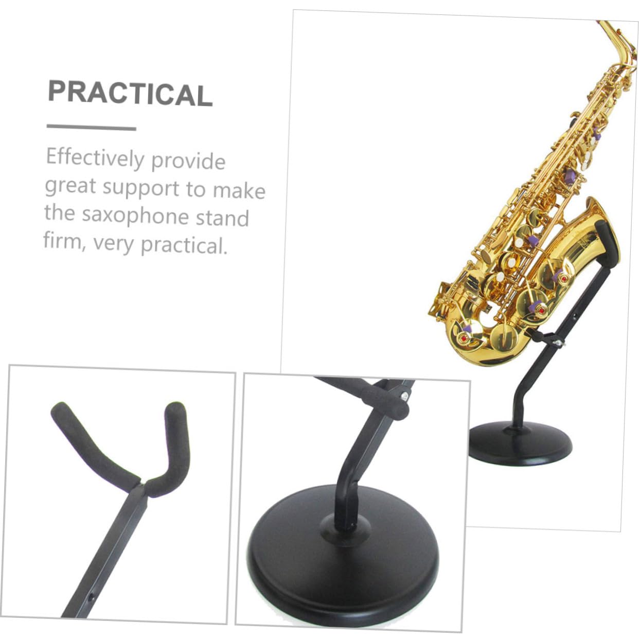VANZACK Supporto Per Sassofono Contralto Resistente in Materiale Durevole, Supporto Da Tavolo Pratico Per Conservazione Ed Esposizione in Casa o Negozi Di Strumenti Musicali