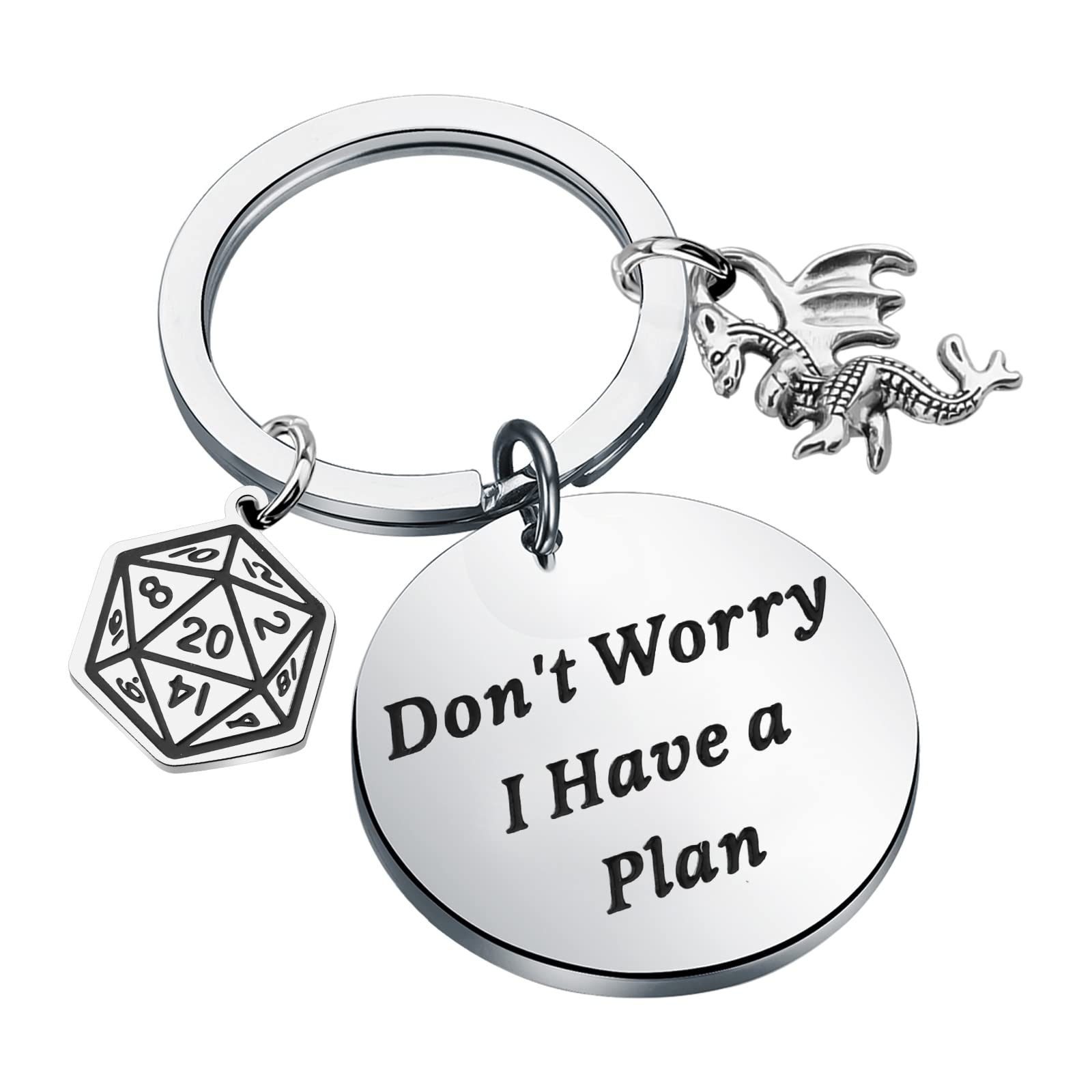 ENSIANTH DM Inspired Gift D20 Dice Keychain Dragon Gift Dungeon Master Gift DND Gamer Gift D&D Fans Gift RPG Gift