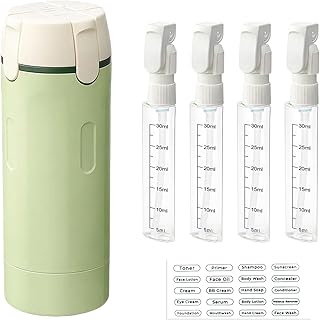4 in 1 Travel Dispenser,Travel Shampoo and Conditioner Bottles,Refillable Leak Proof Containers Toiletries for Vacation and Business Travel 120ML